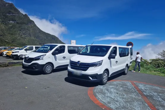 chauffeur taxi a la reunion derriere son van